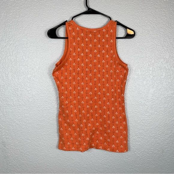 Self Esteem Womens Duck Print Scoop Neck Sleeveless Tank Top Orange Medium - Picture 3 of 4